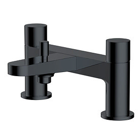 RAK - Petit Round Deck Bath Shower Mixer Matt Black - RAKPER3005B Large Image