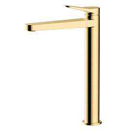 RAK Petit Round Tall Basin Mixer Tap Brushed Gold - RAKPER3003G Large Image