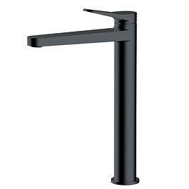 RAK - Petit Round Tall Basin Mixer Tap Matt Black - RAKPER3003B Large Image