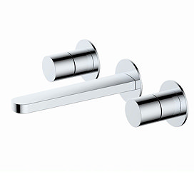 RAK Petit Round Wall Mounted 3 Hole Basin Mixer Chrome - RAKPER3010C Large Image