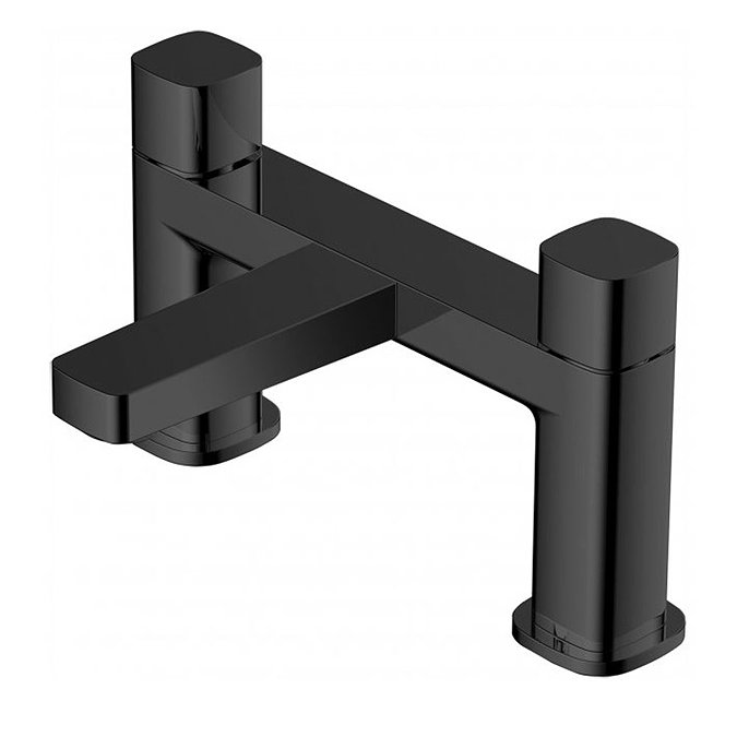 RAK - Petit square Deck Bath Filler Matt Black - RAKPES3004B Large Image