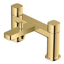  RAK - Petit Square Deck Bath Shower Mixer- Brushed Gold - RAKPES3005G Medium Image