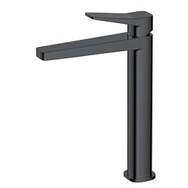 RAK Petit Square Tall Basin Mixer Tap Matt Black - RAKPES3003B Large Image