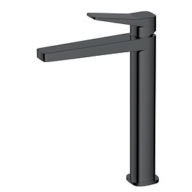 RAK Petit Square Tall Basin Mixer Tap Matt Black - RAKPES3003B Large Image