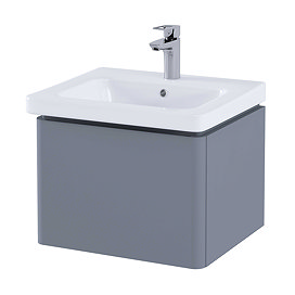 RAK Resort 500mm 1-Drawer Wall Hung Vanity Unit with Basin - Matt Grey