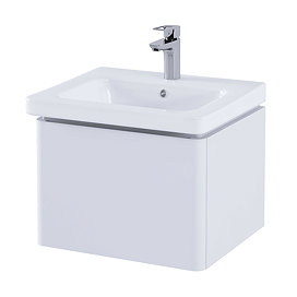 RAK Resort 500mm 1-Drawer Wall Hung Vanity Unit with Basin - Matt White