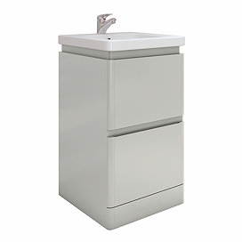 RAK Resort 500mm 2-Drawer Floor Standing Vanity Unit with Basin - Matt Grey