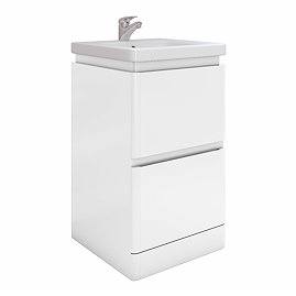 RAK Resort 500mm 2-Drawer Floor Standing Vanity Unit with Basin - Matt White
