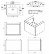 RAK Resort 550mm 1-Drawer Wall Hung Vanity Unit with Basin - Matt Grey