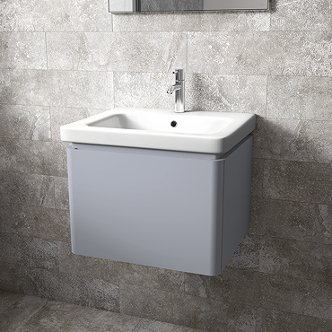 RAK Resort 550mm 1-Drawer Wall Hung Vanity Unit with Basin - Matt Grey