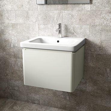 RAK Resort 550mm 1-Drawer Wall Hung Vanity Unit with Basin - Matt White