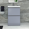 RAK Resort 550mm 2-Drawer Floor Standing Vanity Unit with Basin - Matt Grey