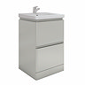 RAK Resort 550mm 2-Drawer Floor Standing Vanity Unit with Basin - Matt Grey