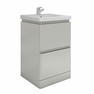 RAK Resort 550mm 2-Drawer Floor Standing Vanity Unit with Basin - Matt Grey