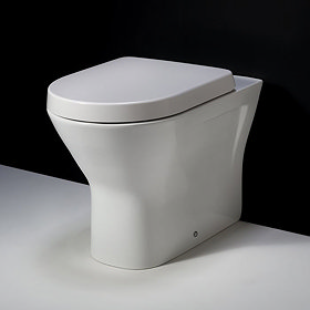 RAK Resort Comfort Height Back to Wall Rimless Pan + Quick Release Soft Close Urea Seat