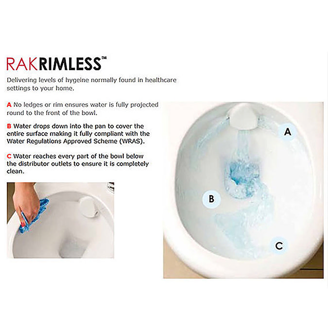 RAK Resort Extended Height BTW Rimless Pan Only (No Seat)  Profile Large Image