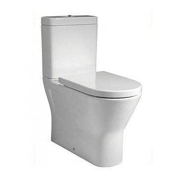 RAK Resort Maxi Rimless Close Coupled BTW Toilet + Quick Release Soft Close Urea Seat  Profile Large