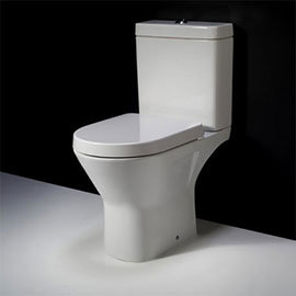 RAK Resort Mini Rimless Close Coupled Full Access Toilet + Quick Release Soft Close Urea Seat Medium