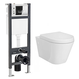 RAK Resort Wall Hung Rimless Pan incl. Dual Flush Concealed WC Cistern with Frame
