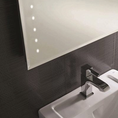 RAK - Ruebens LED Bevel Edged Mirror with Shaving Socket & Demister Pad - 800 x 600mm - 12SL18606 Pr