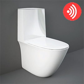 RAK Sensation Touchless Flush Rimless BTW Close Coupled Toilet + Soft-Close Seat Medium Image