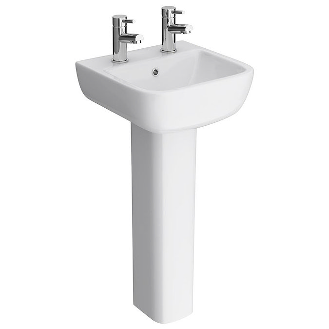 RAK Series 600 40cm Basin 2TH With Full Pedestal Large Image