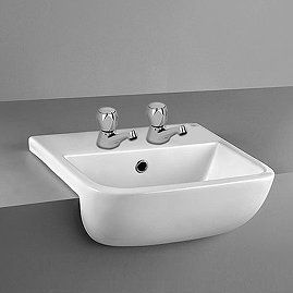 RAK Series 600 42cm Semi Recessed Basin - 2 Tap Hole - S60042SR2 Large Image
