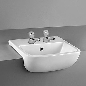 RAK Series 600 42cm Semi Recessed Basin - 2 Tap Hole - S60042SR2 Large Image