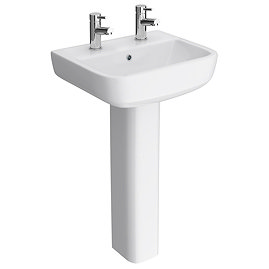 RAK Series 600 52cm Basin 2TH With Full Pedestal Large Image