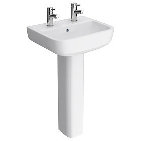 RAK Series 600 52cm Basin 2TH With Full Pedestal Large Image