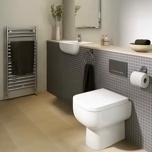 Rak Series 600 Back to Wall BTW Pan with Wrap Over Seat Profile Large Image