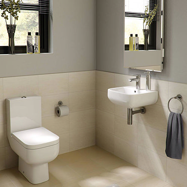 RAK Series 600 Cloakroom Suite - Close Coupled WC & 40cm Hand Basin Profile Large Image