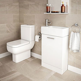RAK Series 600 Toilet Inc. Soft Close Seat + White Compact Vanity Unit Medium Image