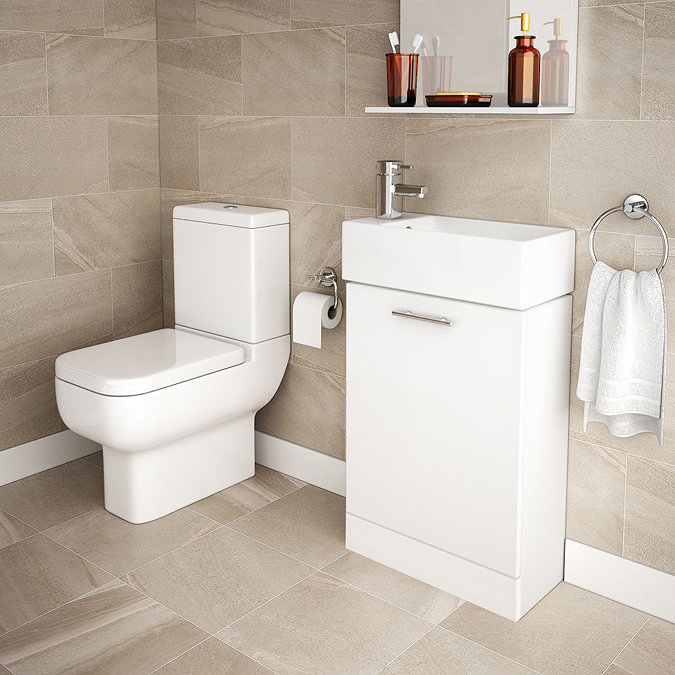 RAK Series 600 Toilet Inc. Soft Close Seat + White Compact Vanity Unit Large Image