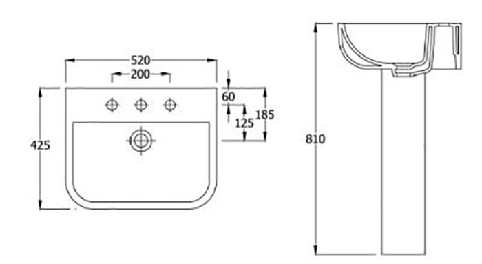 RAK Series 600 WC PAK with Soft Close Seat + 1TH Basin