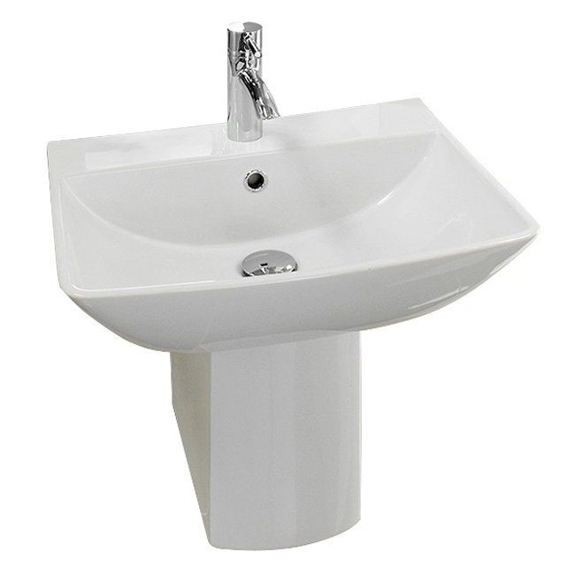 RAK Summit 50cm Basin 1TH with Half Pedestal  Profile Large Image