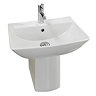 RAK Summit 50cm Basin 1TH with Half Pedestal  Profile Large Image