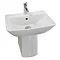 RAK Summit 50cm Basin 1TH with Half Pedestal  Profile Large Image