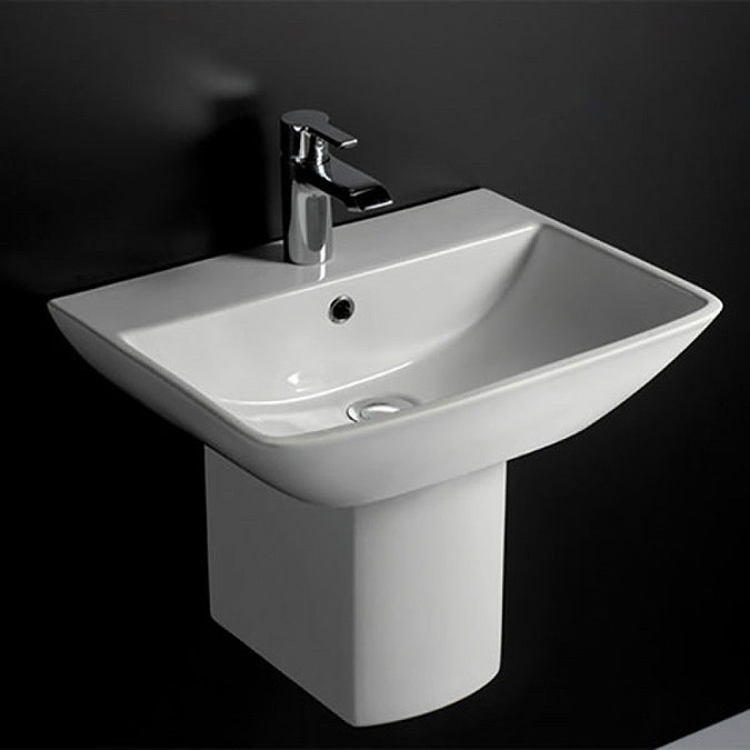 RAK Summit 50cm Basin 1TH with Half Pedestal  Feature Large Image