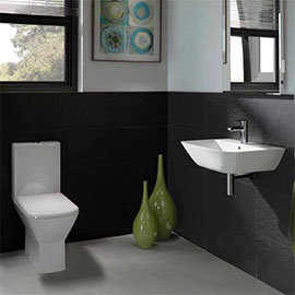 RAK Summit Cloakroom Suite - Close Coupled WC & 40cm Hand Basin Medium Image