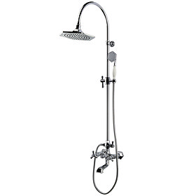 RAK Washington Art Deco Exposed Thermostatic Shower Column Valve with Bath Spout and Shower Kit - RA