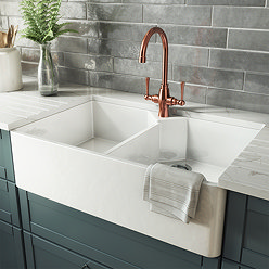 Rangemaster Double Bowl Belfast Ceramic Kitchen Sink Large Image