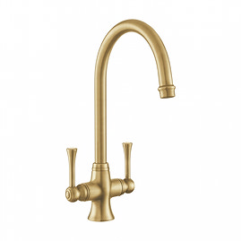 Rangemaster Estuary Dual Lever Kitchen Mixer Tap - Brushed Brass