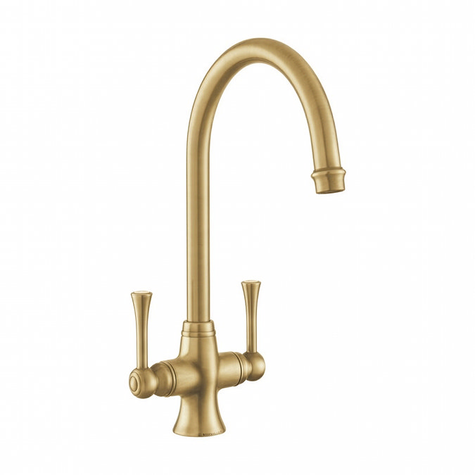 Rangemaster Estuary Dual Lever Kitchen Mixer Tap - Brushed Brass