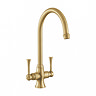 Rangemaster Estuary Dual Lever Kitchen Mixer Tap - Brushed Brass