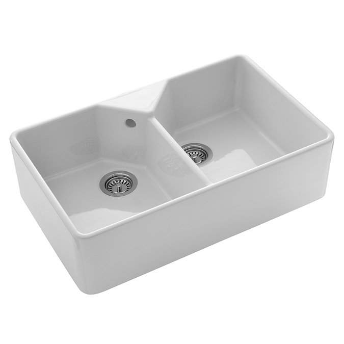 Rangemaster Farmhouse 796 x 491mm Double Bowl Belfast Ceramic Kitchen Sink (Inc. Waste Kits) Large I