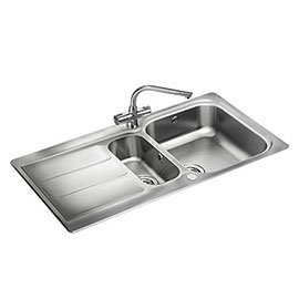 Rangemaster Glendale 1.5 Bowl Stainless Steel Kitchen Sink Medium Image