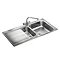 Rangemaster Glendale 1.5 Bowl Stainless Steel Kitchen Sink Large Image