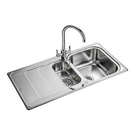 Rangemaster Houston 1.5 Bowl Stainless Steel Kitchen Sink Medium Image