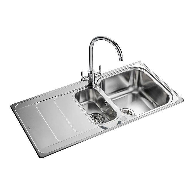 Rangemaster Houston 1.5 Bowl Stainless Steel Kitchen Sink Large Image